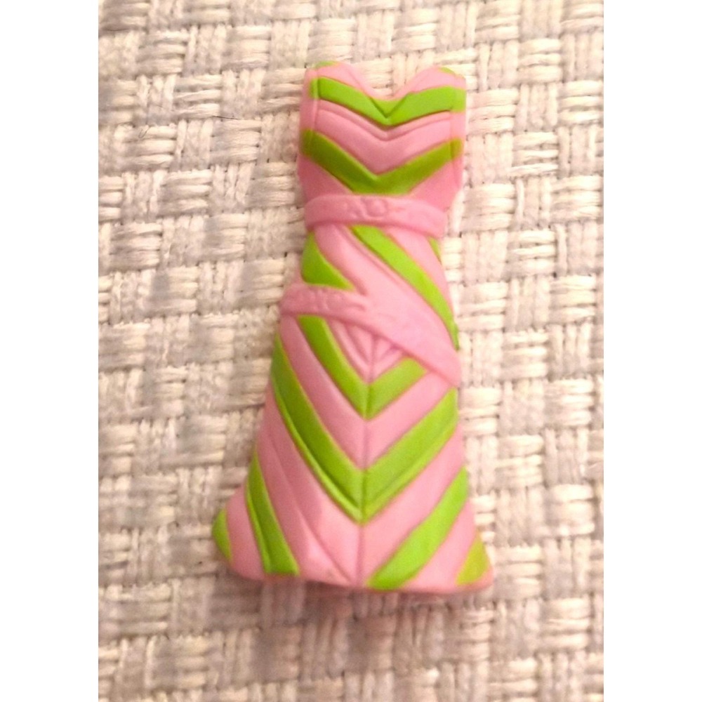 Green and Pink Chevron Polly Pocket Quik Clik Magnetic Dress